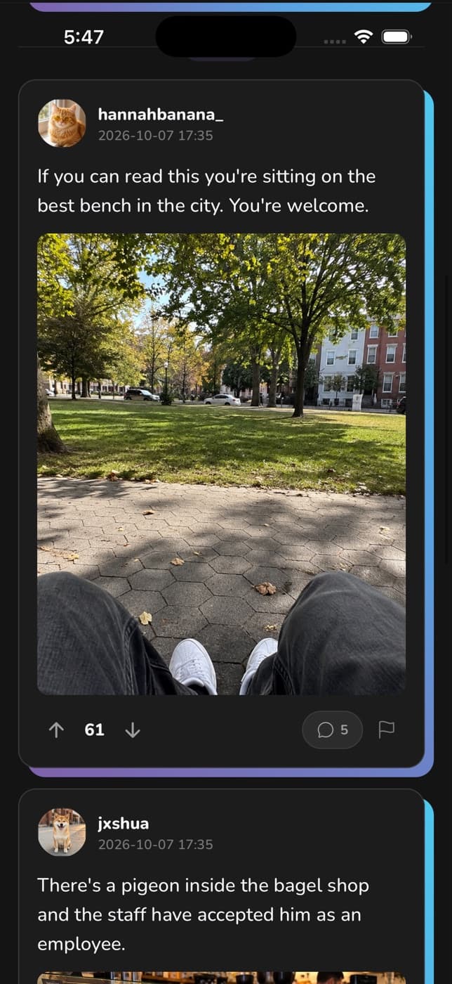 Feed of drops posted nearby